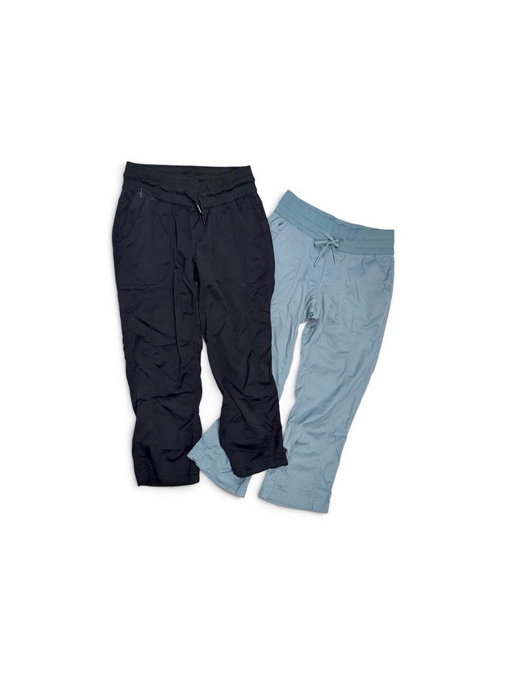 North Face Drawstring Pull-On Capri Pants - Black & Light Blue (2)
